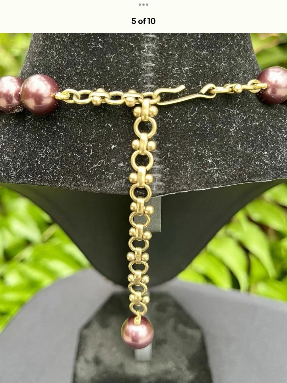 Heidi Daus Purple and Gold Ornate Filigree Pendant Necklace